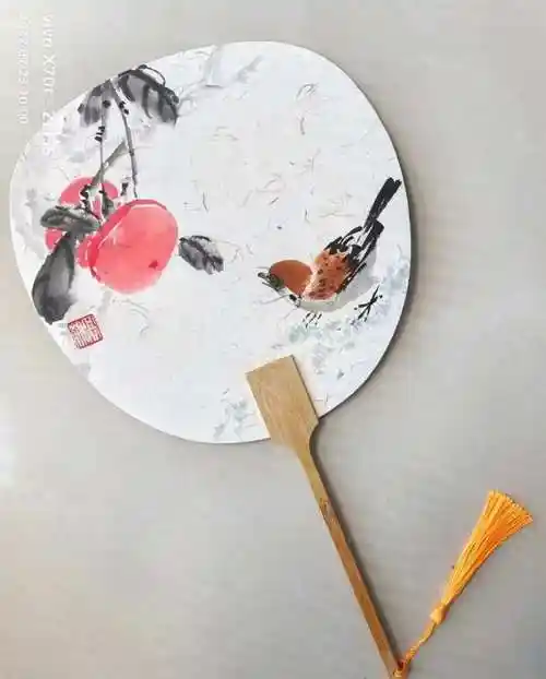 极简小写意花鸟扇面画