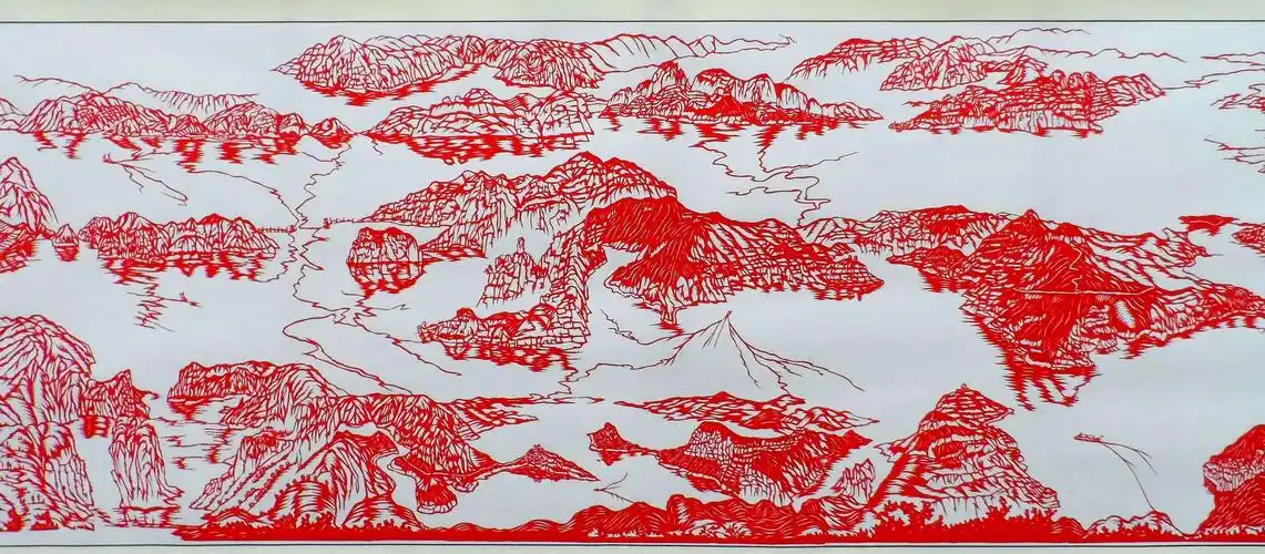 王屋山水剪纸赏析