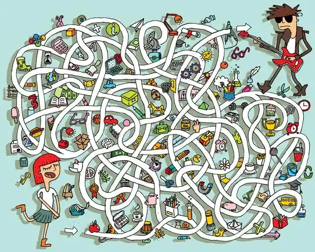 卡通图案人物迷宫设计矢量素材下载(图片id:402997)_-其他-矢量素材_