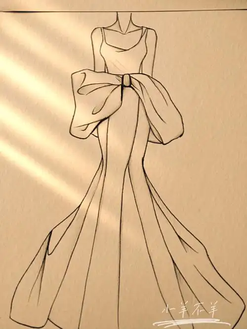 请大数据推给自学画画的朋友们 婚纱礼服简笔画绘画过程 小红书宝宝们