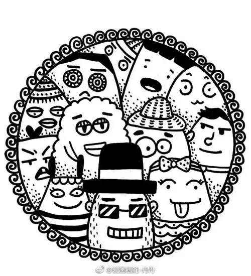 #丹丹的手绘##黑白画涂鸦##简笔画# 魔镜魔镜告诉我谁最美丽 ----《镜