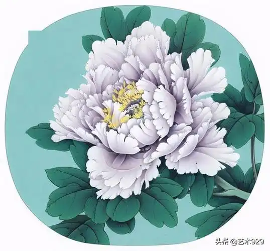 工笔画技法|15幅高清牡丹白描线稿和上色步骤图