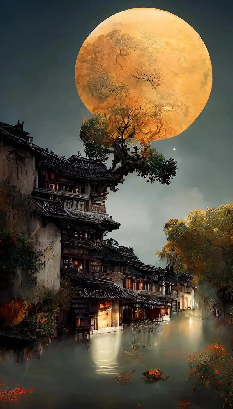 用你现有文化描述此景#国风古韵 #国画 #唯美意境 #ai绘 - 抖音