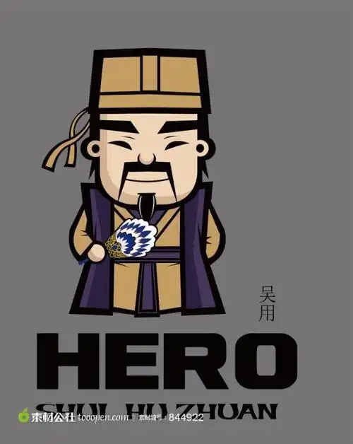 吴用简笔画卡通