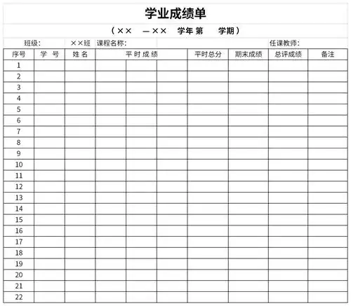学业成绩单免费下载_学业成绩单excel模板下载-华军软件园