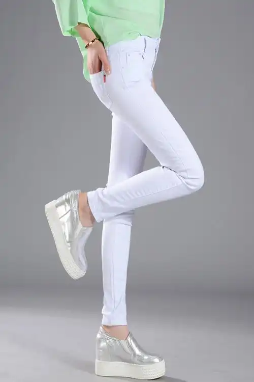 春秋季休闲裤女长裤紧身小脚铅笔裤韩版百搭显瘦弹力白色女裤子九分裤