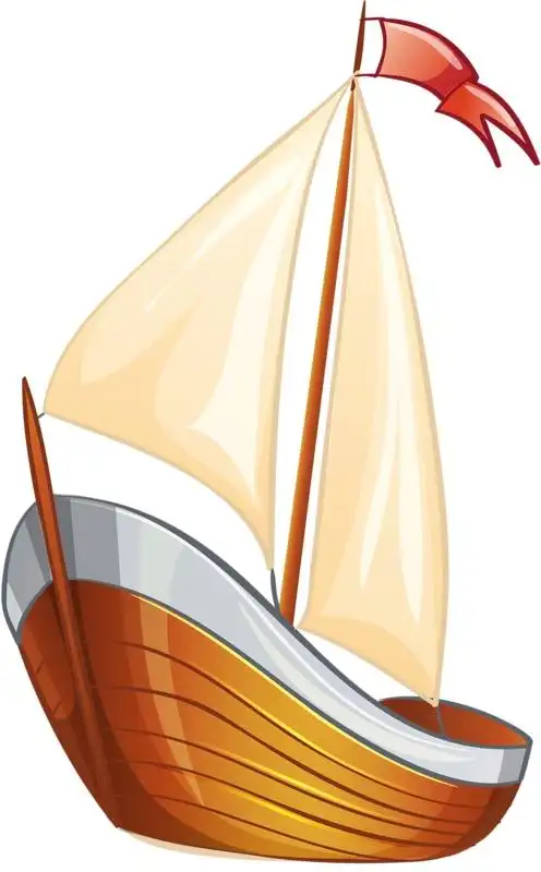 卡通帆船