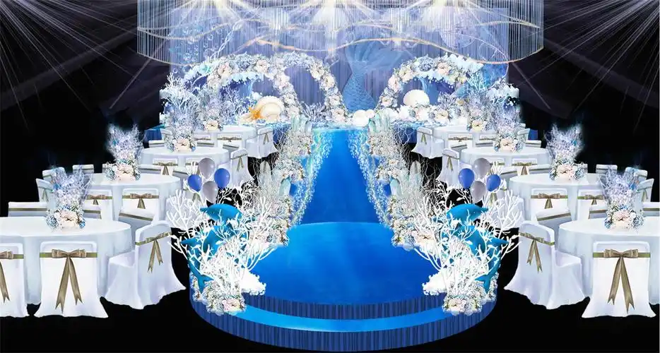 蓝色欧式婚礼效果图