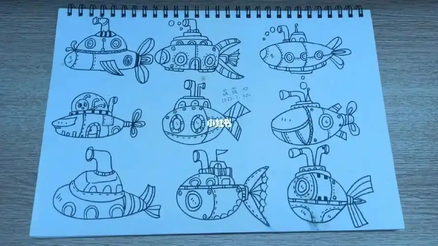 潜水艇简笔画