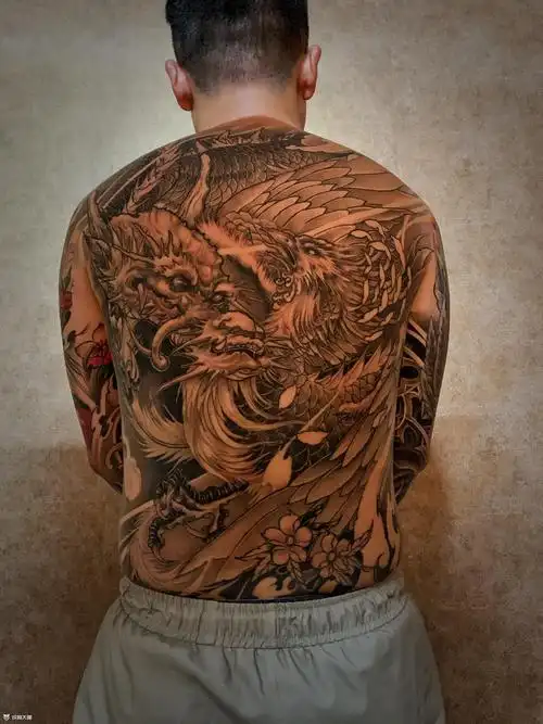 龙凤呈祥_纹身图案手稿图片_强民. 胖哥的纹身作品集