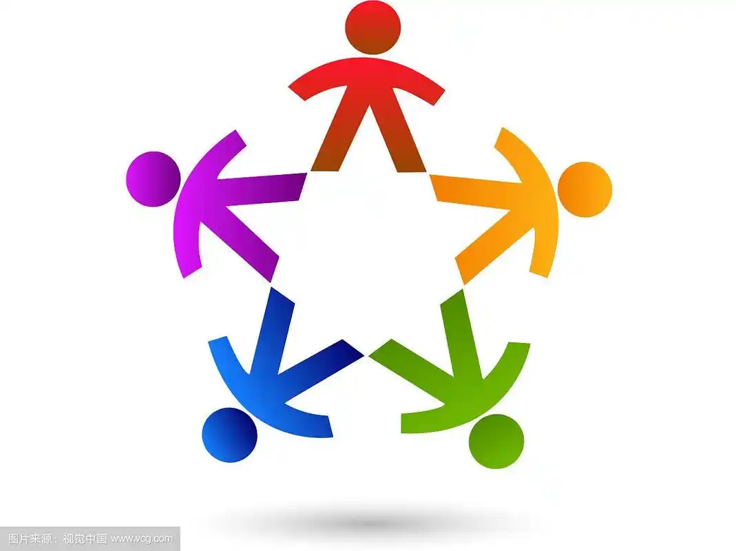 多色群人团队合作图标