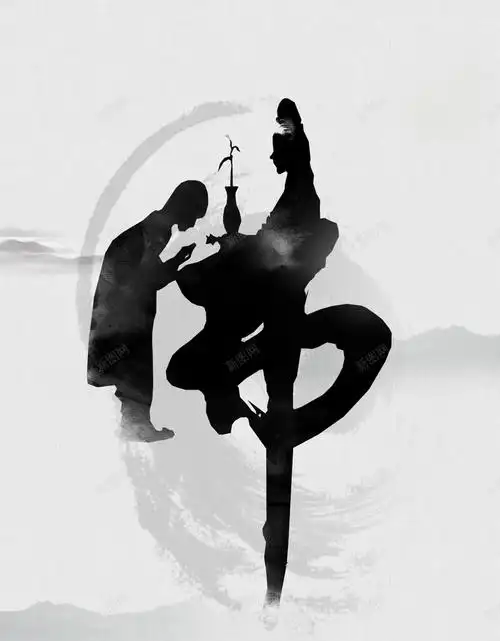 com 中国风 佛字 佛家 佛教文化 僧人 天空 文化 灰色 荷叶 荷花 藏传