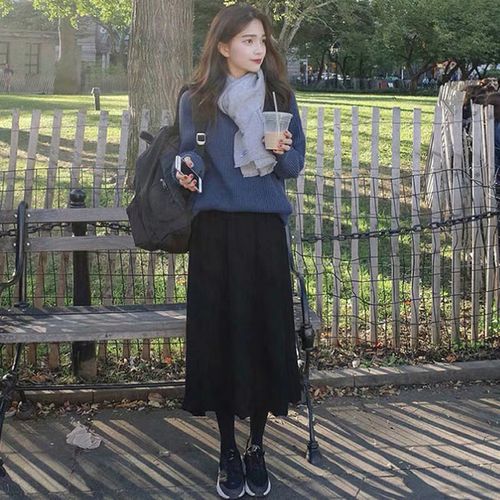 学生小清新甜美可爱少女上衣毛衣配裙子两件套装女冬春1787