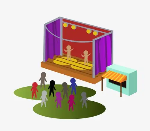 卡通插画魔术师魔术帽舞台表演元素