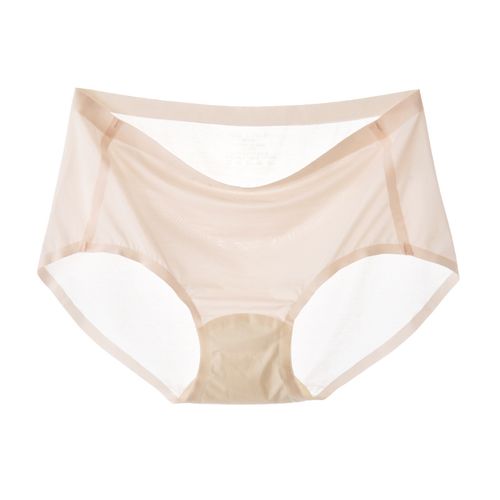 冰丝面膜内裤女士超薄山茶花抑菌无痕提臀中腰女三角裤