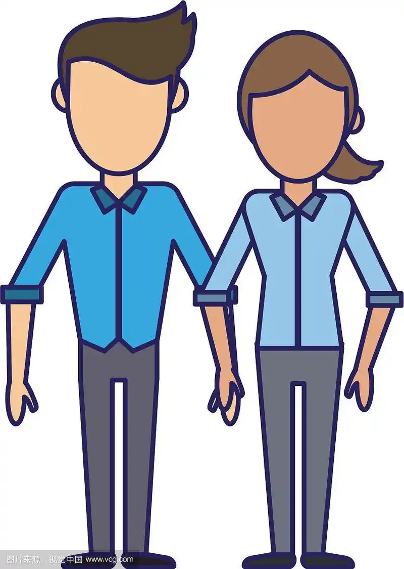 一对男女朋友卡通