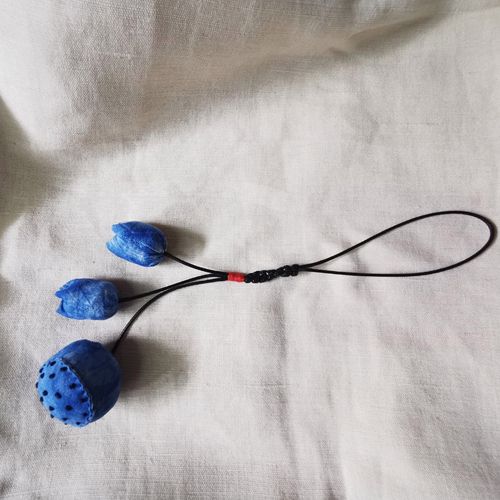 精品纯手工大理扎染布艺莲蓬串包挂件服饰配件复古民族风荷花吊坠