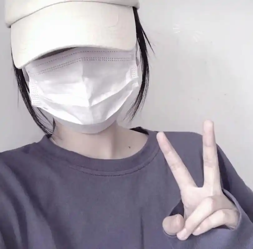 女生头像真人口罩女头挡脸