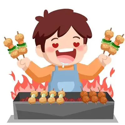 bbq烤串撸串烧烤挂画套图深红色简约中式复古烧烤菜谱宣传单价目表