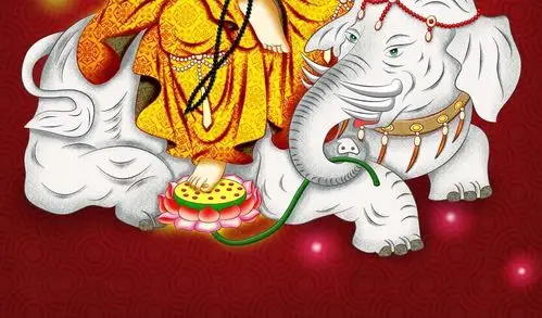 高清普贤菩萨佛像装饰画背景墙