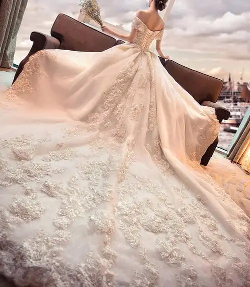 婚纱礼服2018新款韩版新娘结婚齐地公主简约孕妇高腰大码修身显瘦