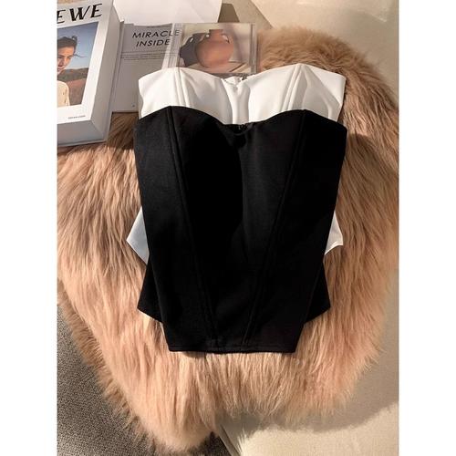 鱼骨胸衣外穿白色吊带背心女内搭西装带胸垫裹胸束腰抹胸上衣辣妹