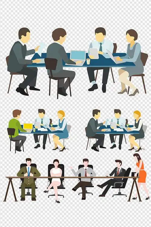 商务人士卡通会议-众图网