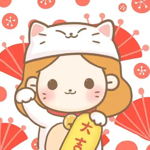 喜气洋洋新年节日卡通头像萌招财猫丁小点via丁一晨dyc