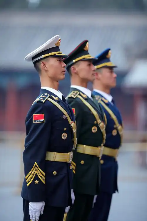 中国人民解放军三军仪仗队——国旗护卫队战士,摄影:郭泳君,使用佳能