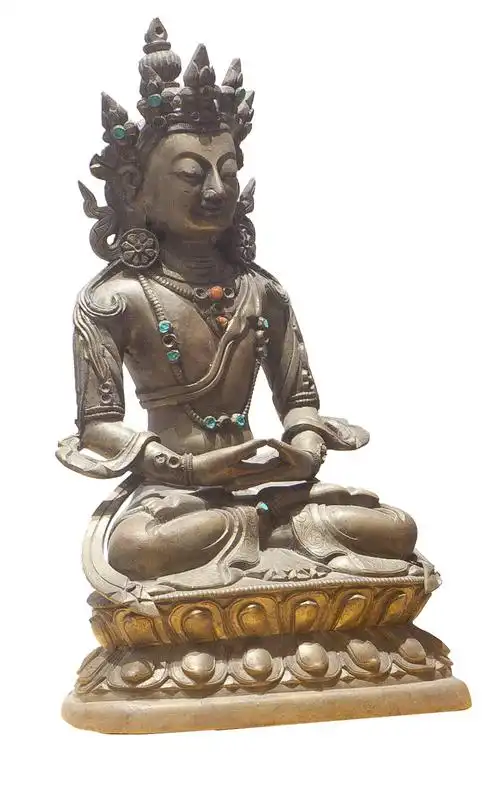 清嵌宝无量寿佛铜像