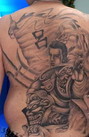 北京纹身东方印记介绍满背吕布纹身图案欣赏