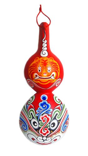 鼎麓 陕西礼品 凤翔民间工艺品 彩绘葫芦脸谱 家居幼儿园装饰挂件