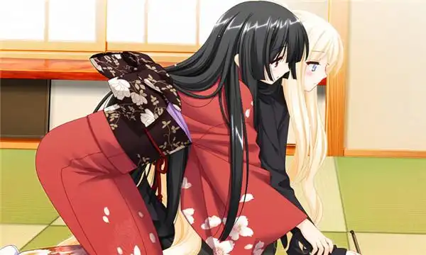 两个女生百合动漫图片一个女孩给另一个女孩梳头及