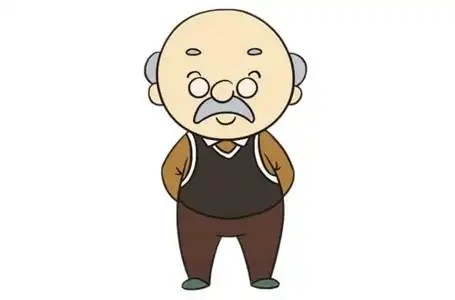 爷爷简笔画的画法步骤教程及图片大全