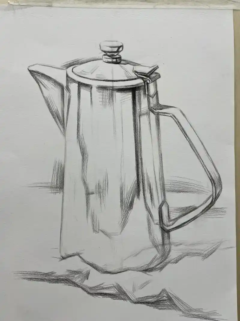 不锈钢#素描静物 #美术生 - 抖音