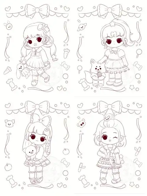 q版人物|儿童插画|人体造型|人体动态|可爱女生|可爱动物96绘画设备