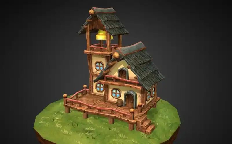 【3d建模】maya场景建模,从box到完整房子游戏场景建模教学_哔哩哔哩