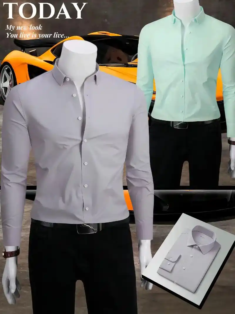 高端男士抗皱衬衣,简洁百搭不过时,内搭外穿都很有品味,房屋销售职业