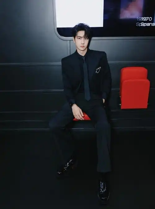 王一博|黑色西装搭配别致胸针,格外帅气!