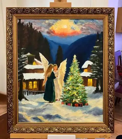 冯小刚17岁女儿办画展王诗龄圣诞新画被名校选中谁更厉害