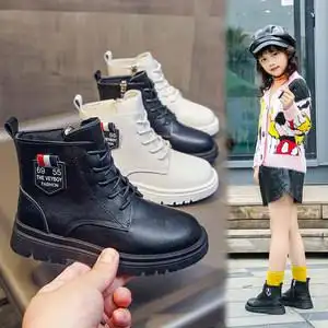 靴子长靴古代男孩女孩鞋子男童女童布鞋10女童鞋马丁靴个性潮款秋款