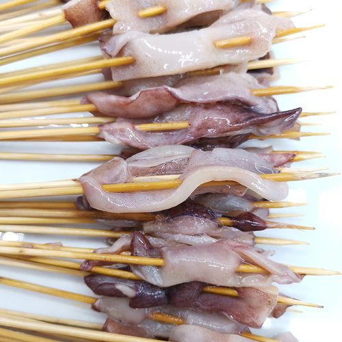 鱿鱼鱼肉小串20串10把油炸铁板串串烧烤食材冷冻鱿鱼