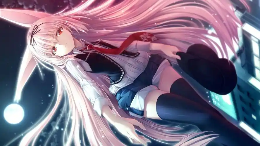 动漫少女粉毛壁纸