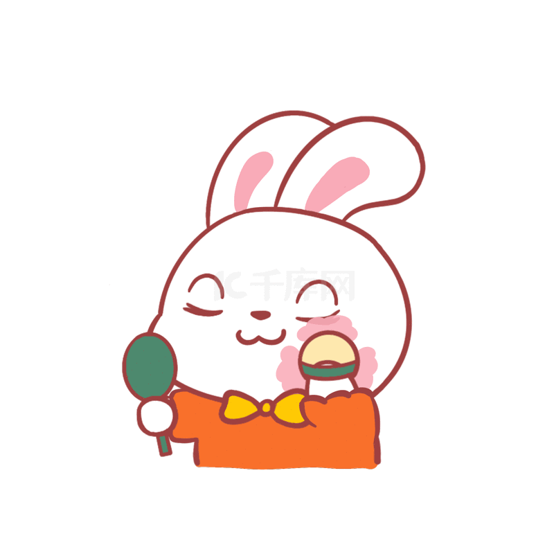 可爱兔子化妆臭美照镜子表情包