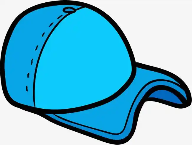 卡通手绘蓝色棒球帽免抠素材