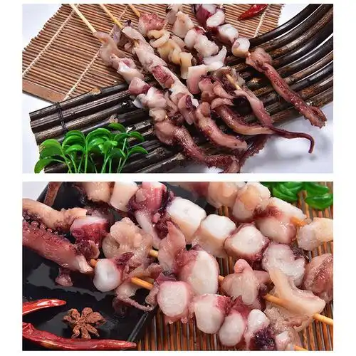 章鱼足串铁板商业新鲜冷冻烧烤食材油炸小吃店鱿鱼须章鱼脚串20串