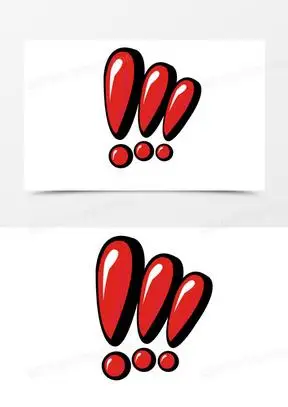 红色卡通感叹号装饰图案