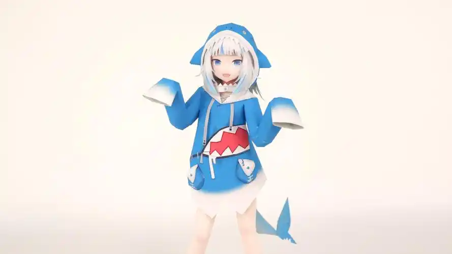 正比人形动漫纸模宅漫社纸工坊3d手工纸模型鲨鱼女孩噶呜古拉