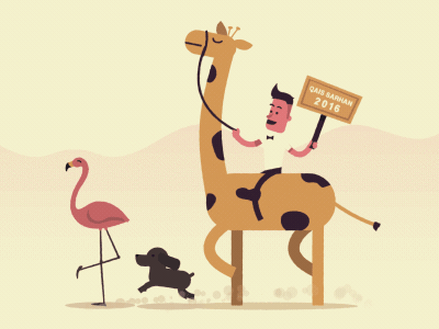 动漫长颈鹿小狗狗行走可爱gif动图_动态图_表情包下载_soogif