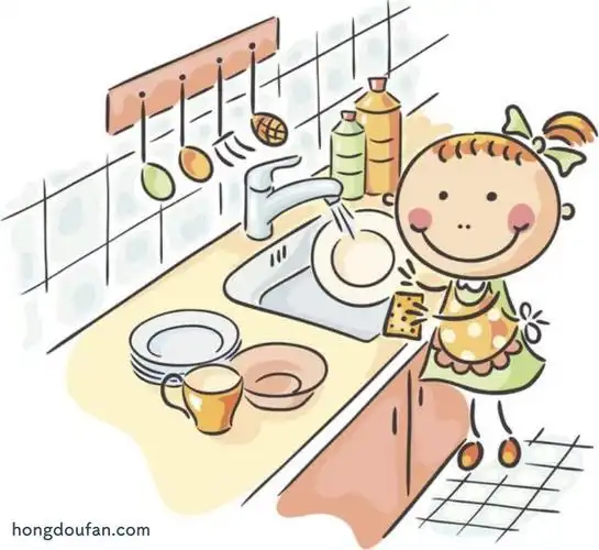 和妈妈学做饭8张做饭家务简笔画大全